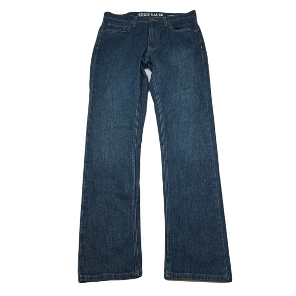 Eddie Bauer Straight‎ Fit Jeans Mens 32x33 (Tag 32x34) Blue Dark Wash Denim - Picture 1 of 9